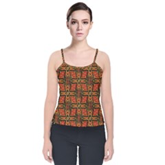 Geometric Doodle 2 Velvet Spaghetti Strap Top