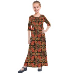 Geometric Doodle 2 Kids  Quarter Sleeve Maxi Dress by dressshop