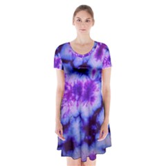 Tie Dye 1 Short Sleeve V-neck Flare Dress