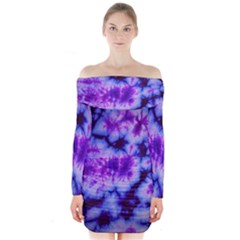 Tie Dye 1 Long Sleeve Off Shoulder Dress