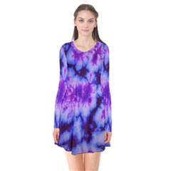 Tie Dye 1 Long Sleeve V-neck Flare Dress