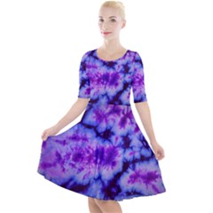 Tie Dye 1 Quarter Sleeve A-line Dress