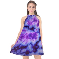 Tie Dye 1 Halter Neckline Chiffon Dress 