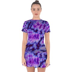 Tie Dye 1 Drop Hem Mini Chiffon Dress by dressshop