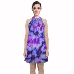 Tie Dye 1 Velvet Halter Neckline Dress 