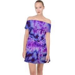 Tie Dye 1 Off Shoulder Chiffon Dress by dressshop