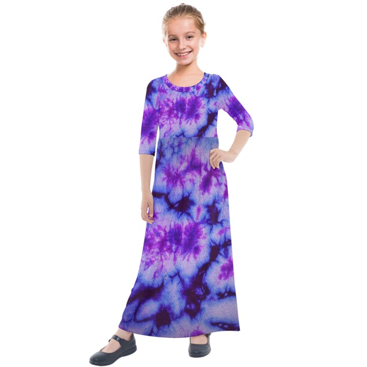 Tie Dye 1 Kids  Quarter Sleeve Maxi Dress