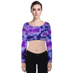 Tie Dye 1 Velvet Long Sleeve Crop Top by dressshop