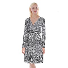 Animal Print 1 Long Sleeve Velvet Front Wrap Dress by dressshop