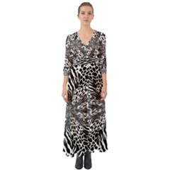 Animal Print 1 Button Up Boho Maxi Dress by dressshop