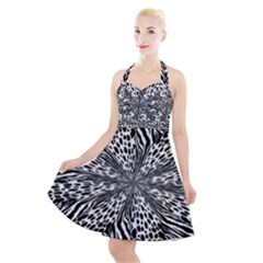 Animal Print 1 Halter Party Swing Dress  by dressshop