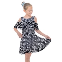 Animal Print 1 Kids  Shoulder Cutout Chiffon Dress