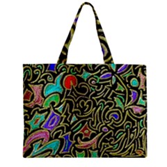 Swirl Retro Abstract Doodle Zipper Mini Tote Bag by dressshop