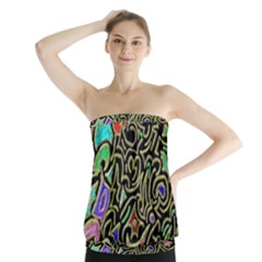 Swirl Retro Abstract Doodle Strapless Top by dressshop