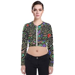 Swirl Retro Abstract Doodle Zip Up Bomber Jacket by dressshop