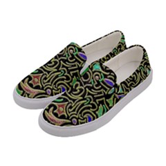 Swirl Retro Abstract Doodle Women s Canvas Slip Ons by dressshop