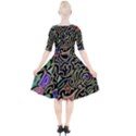 Swirl Retro Abstract Doodle Quarter Sleeve A-Line Dress View2