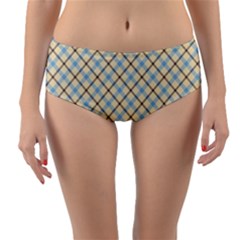 Plaid 2 Reversible Mid-waist Bikini Bottoms by dressshop