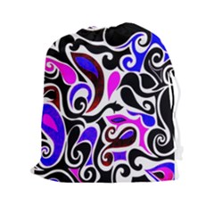 Retro Swirl Abstract Drawstring Pouch (xxl) by dressshop