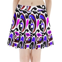 Retro Swirl Abstract Pleated Mini Skirt