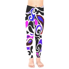 Retro Swirl Abstract Kids  Legging by dressshop