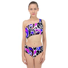 Retro Swirl Abstract Spliced Up Two Piece Swimsuit by dressshop