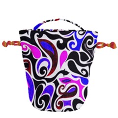 Retro Swirl Abstract Drawstring Bucket Bag by dressshop