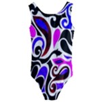 Retro Swirl Abstract Kids  Cut-Out Back One Piece Swimsuit