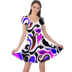 Retro Swirl Abstract Cap Sleeve Dress by dressshop