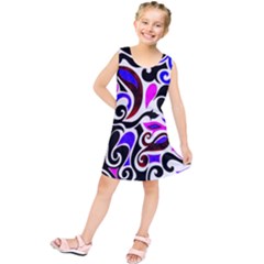 Retro Swirl Abstract Kids  Tunic Dress