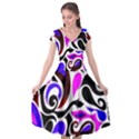 Retro Swirl Abstract Cap Sleeve Wrap Front Dress View1