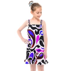 Retro Swirl Abstract Kids  Overall Dress