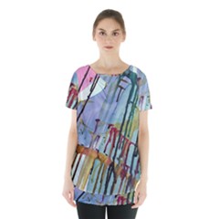 Chaos In Colour  Skirt Hem Sports Top by ArtByAng