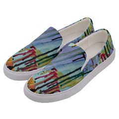 Chaos In Colour  Men s Canvas Slip Ons by ArtByAng