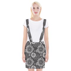 Floral Pattern Braces Suspender Skirt