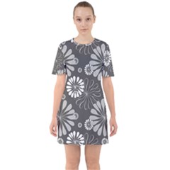 Floral Pattern Sixties Short Sleeve Mini Dress