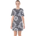 Floral Pattern Sixties Short Sleeve Mini Dress View1