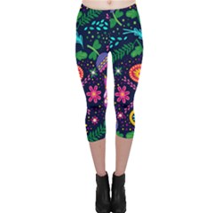 Colorful Pattern Capri Leggings  by Hansue