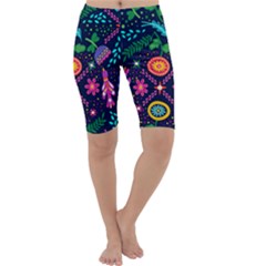 Colorful Pattern Cropped Leggings  by Hansue