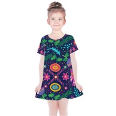 Colorful Pattern Kids  Simple Cotton Dress by Hansue