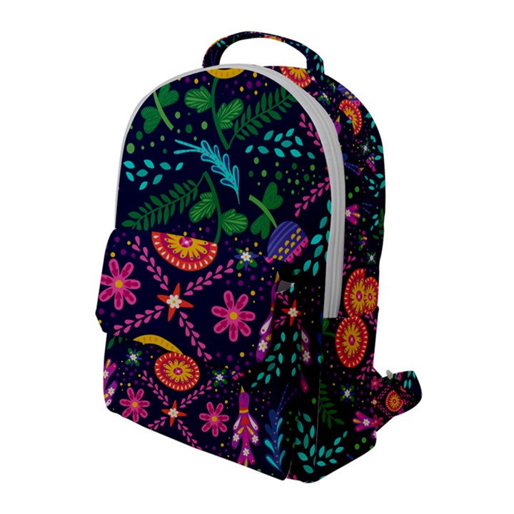 Colorful Pattern Flap Pocket Backpack (Large)