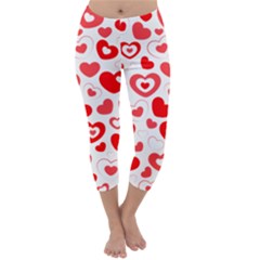 Hearts Capri Winter Leggings  by Hansue