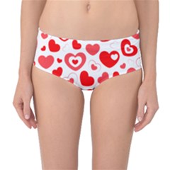 Hearts Mid-waist Bikini Bottoms by Hansue