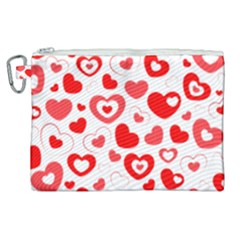 Hearts Canvas Cosmetic Bag (xl) by Hansue