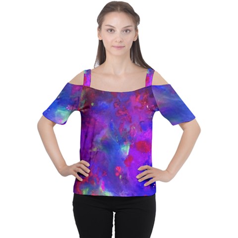 Galaxy Now Cutout Shoulder Tee by arwwearableart