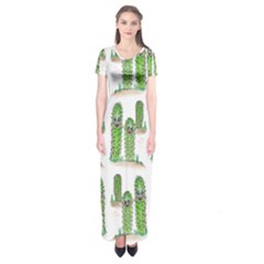 Prickle Plants2 Short Sleeve Maxi Dress