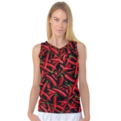 Red Chili Peppers Pattern Women s Basketball Tank Top