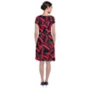 Red Chili Peppers Pattern Short Sleeve Front Wrap Dress View2