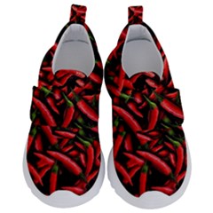 Red Chili Peppers Pattern Velcro Strap Shoes by bloomingvinedesign