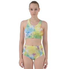 Abstract Pattern Color Art Texture Racer Back Bikini Set by Nexatart